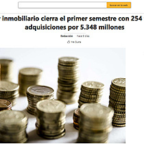 El sector inmobiliario cierra el primer semestre con 254 fusiones y adquisiciones por 5.348 millones